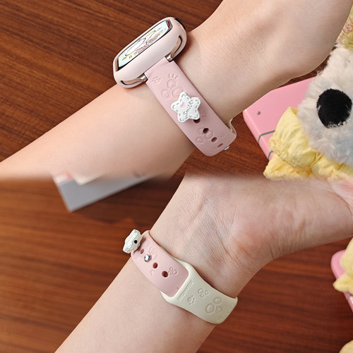 适用于华为fit4手表表带4/5Pro腕表WATCH3新款高级女款fit2硅胶镭雕1运动智能腕带保护套壳创意夏季时尚配件