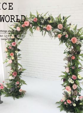 【Alice‘s花界】韩国宝宝生日宠物趴花艺拱门仿真花鲜花墙布置