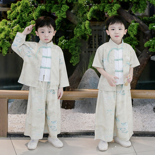 六一儿童汉服男童中国风中式男唐装小学生古风古装幼儿园演出服