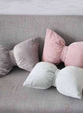 蝴蝶结可拆少女心ins风抱枕宿舍学生靠枕垫套床沙发柔软可爱汽车