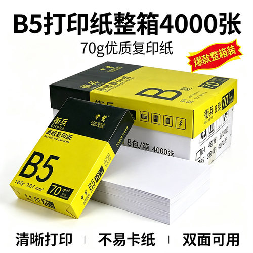70gb5打印纸整箱4000张两种颜色