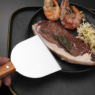 双南雁烘焙煎饼工具不锈钢油饼煎铲披萨平铲牛排压铲手抓饼大铲子