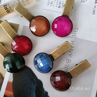 约3.8cm 2个价正宗韩国发饰简约彩色珠子发夹边夹侧边发卡女百搭