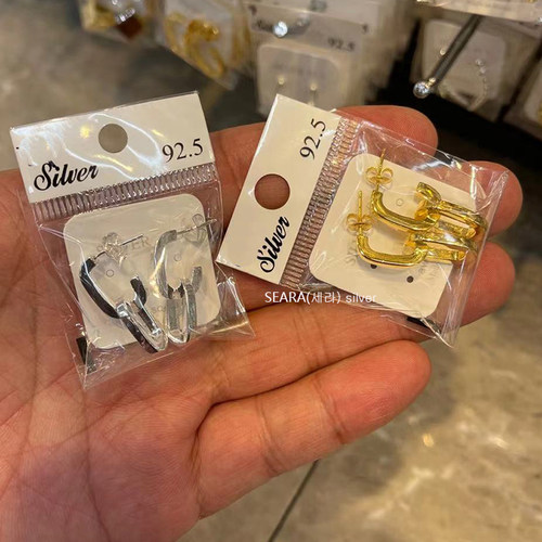 大牌风耳环925纯银轻奢未镶嵌