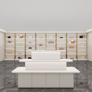 中岛展示台三层鞋 架弧形中岛柜 子礼品饰品商场多场景适用美商用鞋