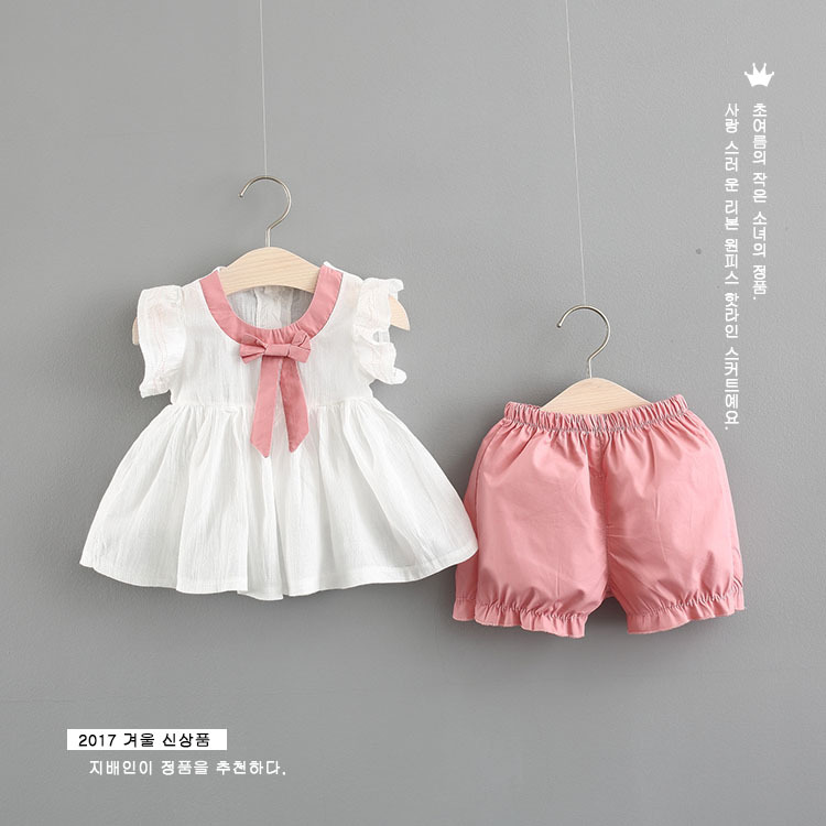 女宝宝夏装公主短袖套装6女童8个月1岁半2婴儿洋气衣服夏季两件套