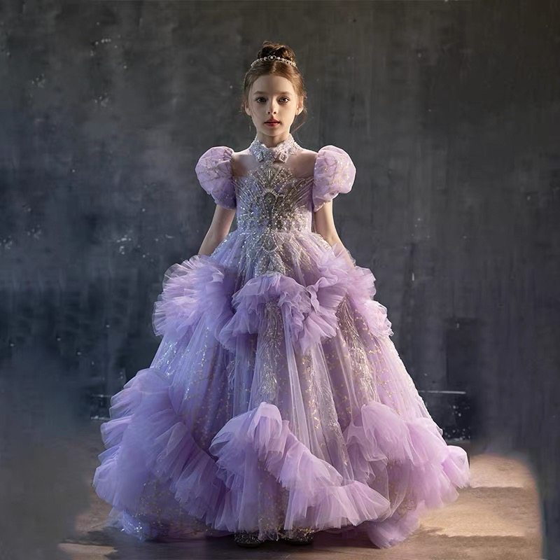 出租紫色拖尾大童女童礼服高定公主裙模特走秀生日主持唱歌钢琴演,童装/婴儿装/亲子装,儿童礼服,淘宝优惠券,粉丝福利购,淘宝优惠卷
