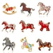 本命年礼物小马胸针高档精致别针时尚 礼服配饰 简约高级感男女西装