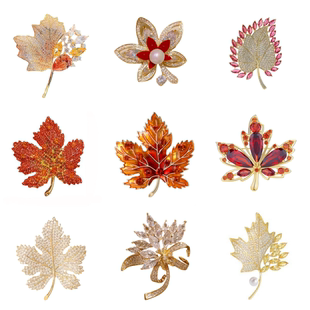 轻奢枫叶胸针高档精致水钻胸花男女西装礼服气质小众高级感配饰潮