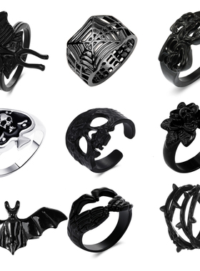 男女通用锌合金复古万圣节戒指