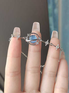 小众气质新款蓝色星球手链ins风