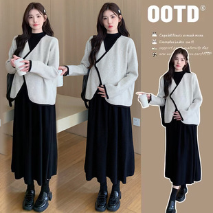 时尚 2025春秋套装 款 新款 孕妇两件套 宽松潮妈大码 孕妇装