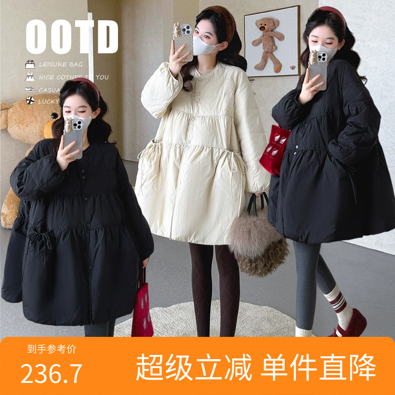 实拍现~ 秋冬加厚娃娃裙减龄棉服外套