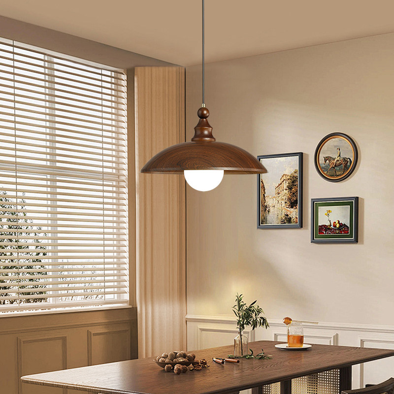 2026新款复古胡桃木餐厅吊灯中古风走廊过道玄关茶室酒吧台餐吊灯,家装灯饰光源,餐厅吊灯,淘宝优惠券,粉丝福利购,淘宝优惠卷