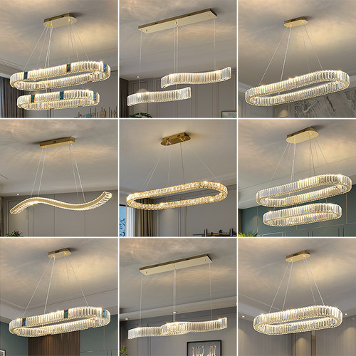 网红新款轻奢意式水晶餐厅吊灯具