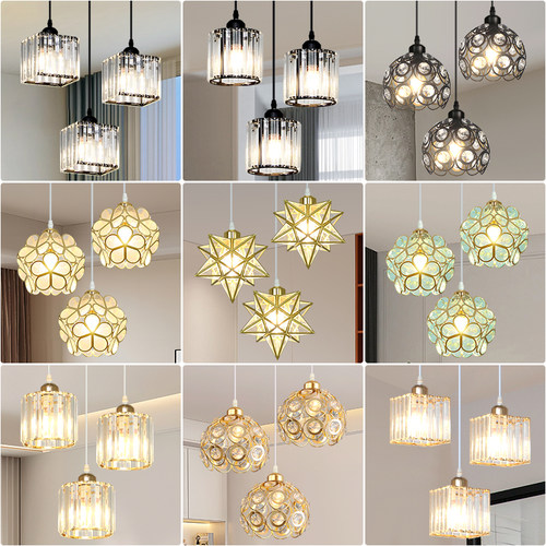 餐厅吊灯三头家用饭厅水晶吊灯具