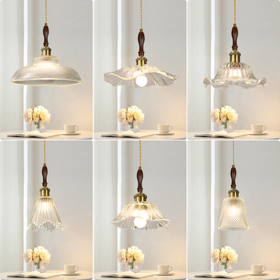 中古风餐厅吊灯田园简约胡桃木灯