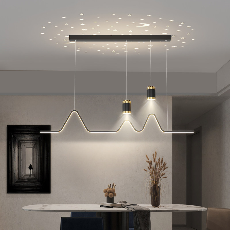 北欧极简约星空餐厅吊灯轻奢大气