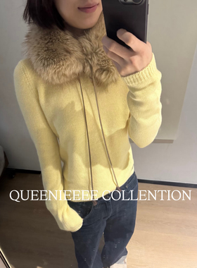 QUEENIE2026新款百搭基础款羊毛小圆领针织衫简约纯色套头毛衣