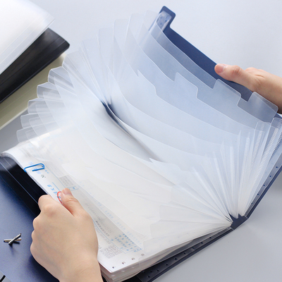 风琴包多层文件夹迷你单据多功能收据本出差票据册分类包信件袋收纳盒学生用账单增值税专用夹大容量小号便携