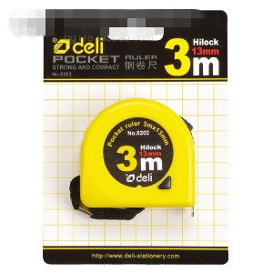 得力钢卷尺8202 卷尺 50#中碳钢 3米m 抗摔