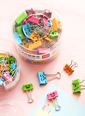 得力8487 8486 19mm 25mm 长尾夹 微笑 票夹 燕尾夹 票据夹子