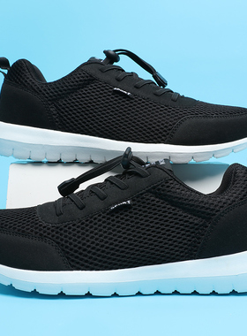 男鞋一脚蹬2025新款夏季网面老人鞋爸爸运动鞋子男透气老北京布鞋