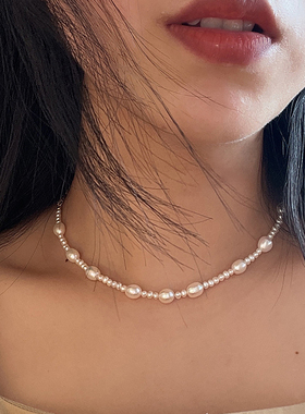 14K包金天然米珠强光珍珠项链