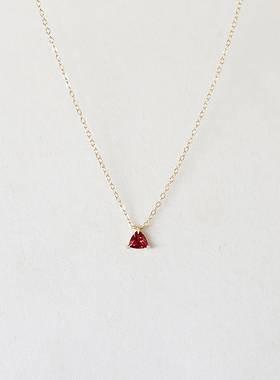 S925纯银天然石榴石锁骨链