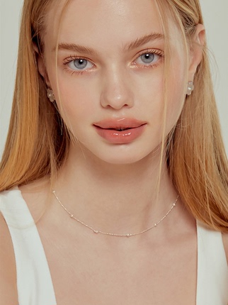 Gaia Lin All-Over S925 Silver Natural Freshwater Pearl Starry Necklace Clavicle Chain Exquisite Sparkling Necklace for Women