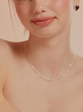 通体S925纯银切面闪珠链