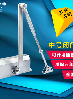 80KG缓冲铸铝闭门器不定位大号自动关门 可调关门顺序器静音家用