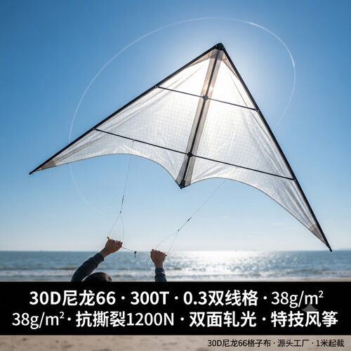 尼龙66双面油压轧光锦纶格子布