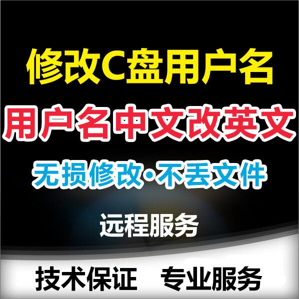 Win10 Win11 远程改电脑用户名 C 盘修复
