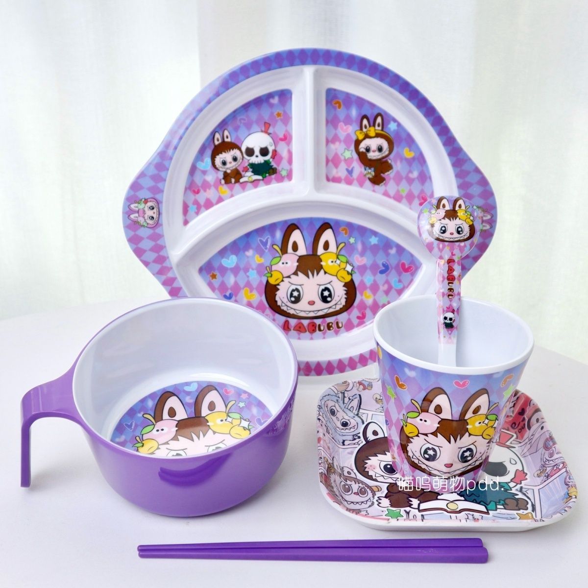 新款拉布布儿童把手碗