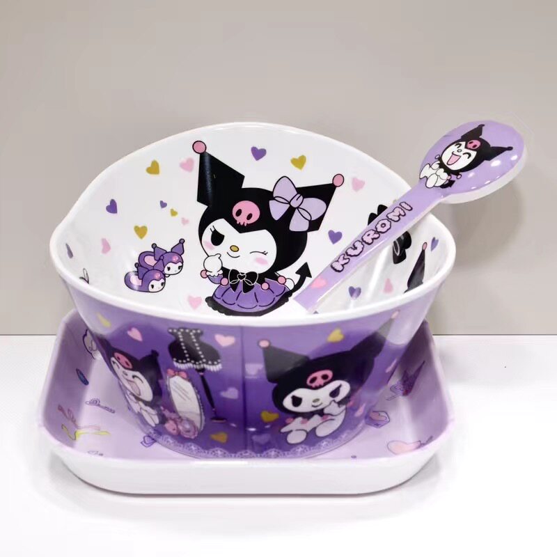 儿童餐具凯蒂猫碗hellokitty可爱粉少女心卡通防摔三丽鸥KT吃饭碗
