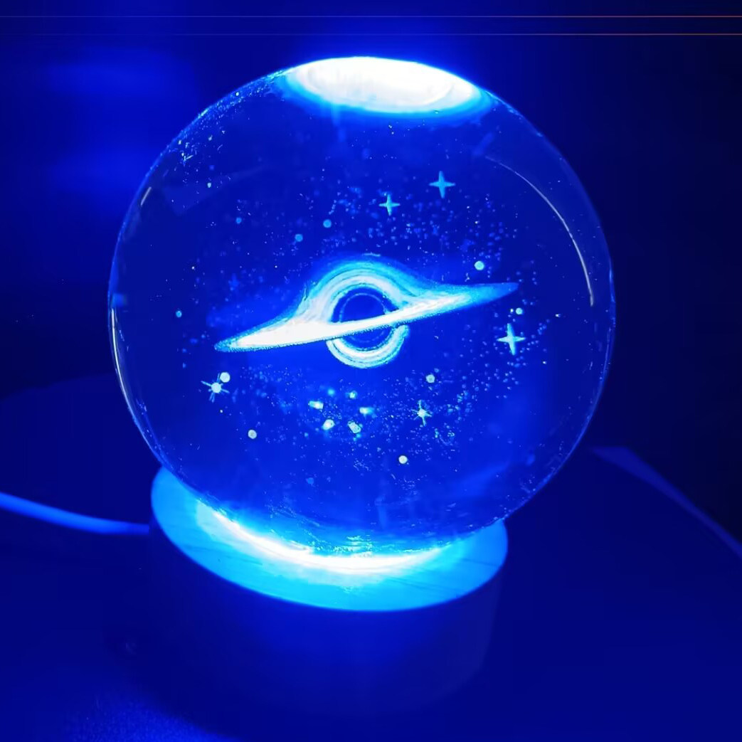 奇妙宇宙黑洞水晶球内雕生日创意桌面摆件男生毕业礼物玄关装饰