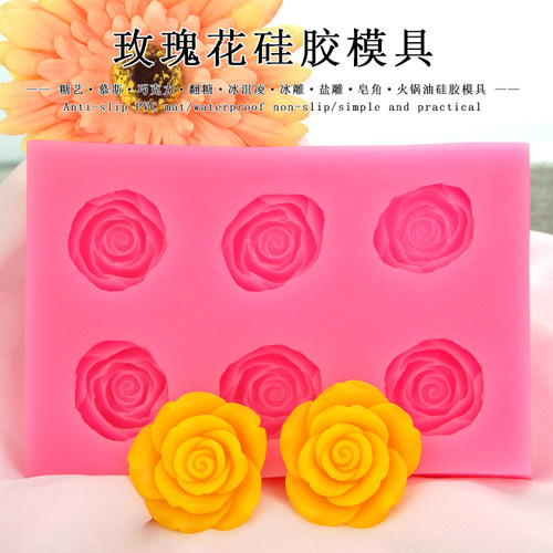 网红食品级硅胶易脱模玫瑰花模具