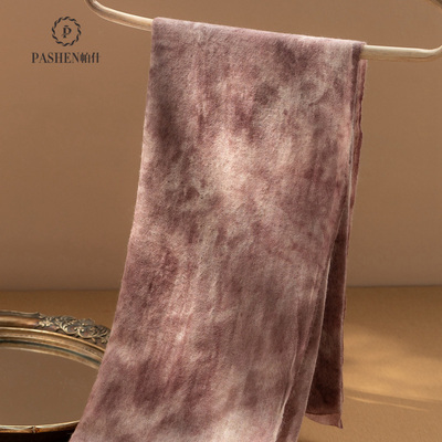 帕什女精纺山羊绒围巾100%山羊绒扎染披肩25新款薄围脖JFNZ000127