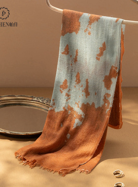 帕什精纺羊绒围巾女100%山羊绒25新款印花披肩薄围脖JFNZ-000126