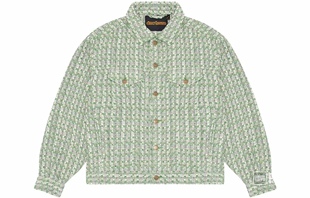 Justin Bieber 笑脸小香风绿色外套 Dre 明星款 款 男女同款 经典