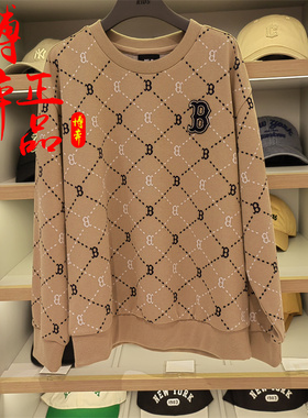 MLB儿童正品卫衣25新款钻石老花男女童装舒适运动套头衫7AMTMD251