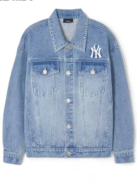 MLB儿童春秋季新男女童潮流百搭学院风字母长袖牛仔外套7ADKV0141