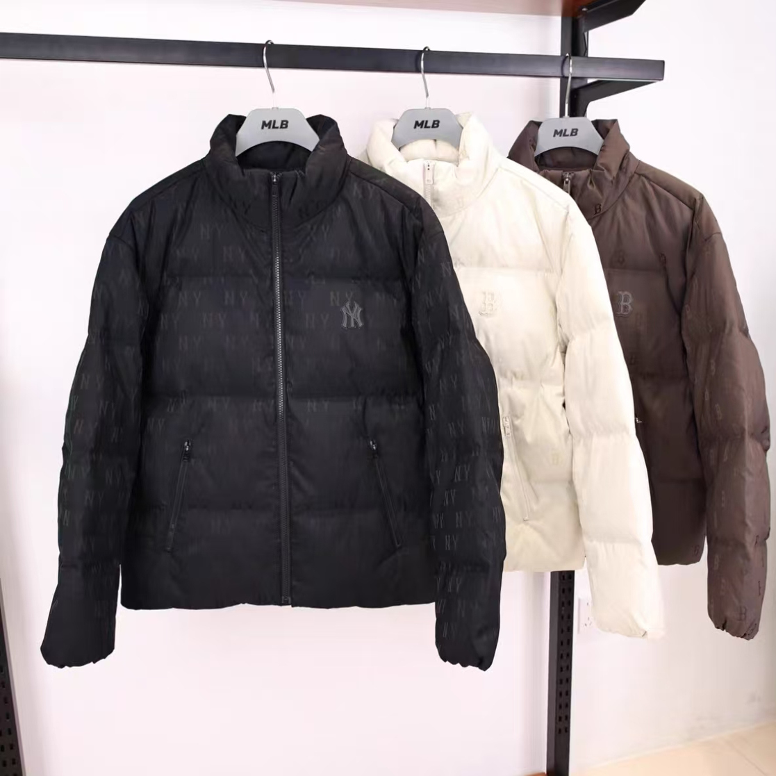 MLB25冬新款男女同款时尚百搭防泼水满印老花保暖羽绒服3ADJM0356