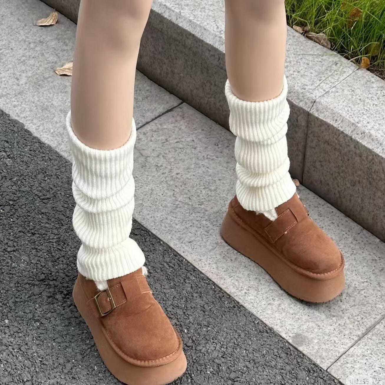 堆堆袜秋冬季针织堆堆袜显腿细粗腿百搭简约腿套保暖袜子女