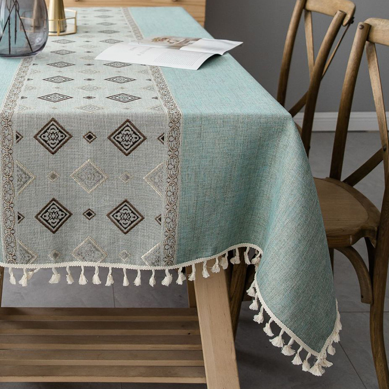 田园风桌布棉麻 长方形桌旗桌垫 茶几台布餐桌布