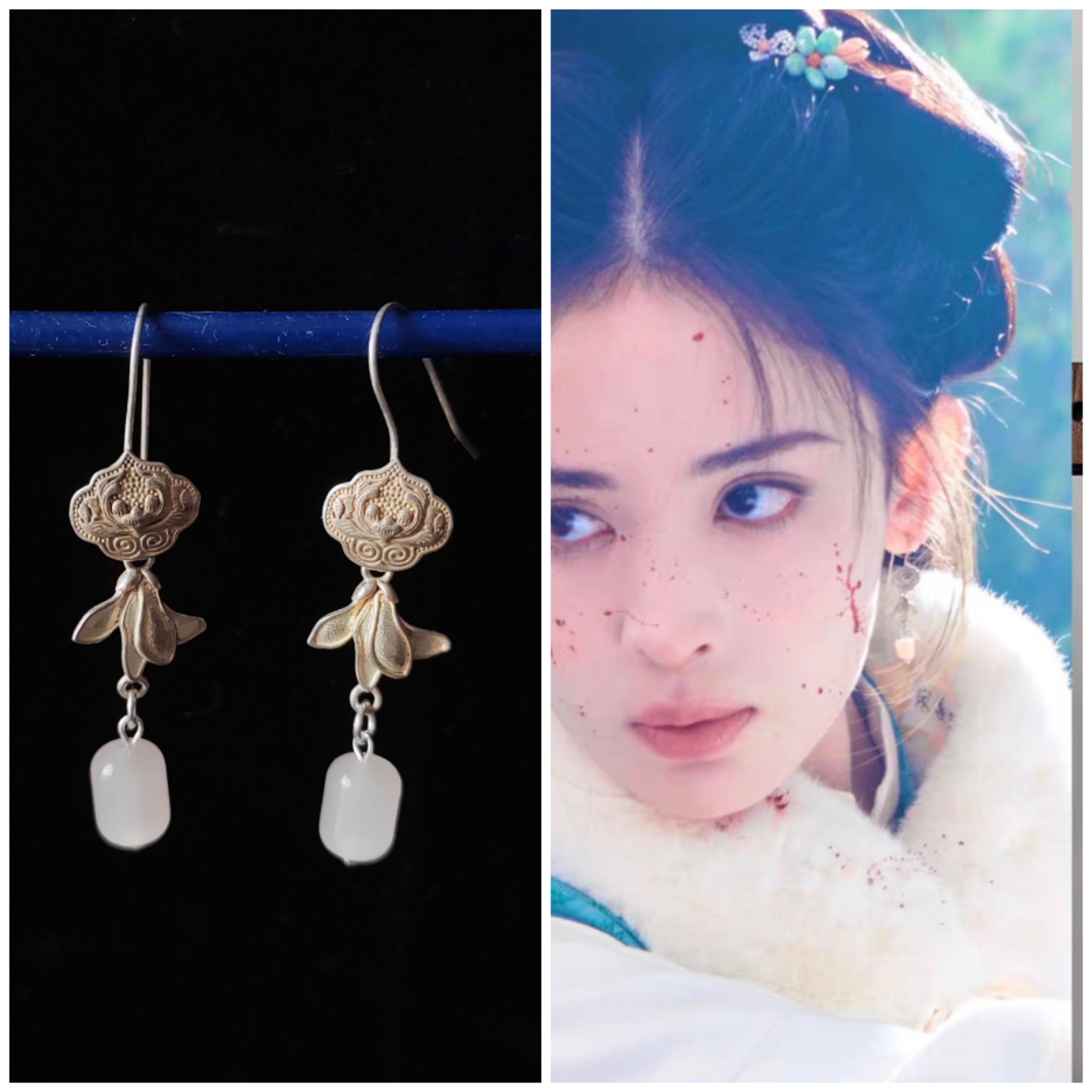 玉茗茶骨娜扎荣善宝同款耳环做旧仿银明清耳饰耳坠短款新中式耳饰,饰品/流行首饰/时尚饰品新,耳环,淘宝优惠券,粉丝福利购,淘宝优惠卷