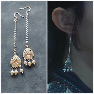 与凤行同款耳环沈璃赵丽颖同款耳环耳饰耳坠长流苏侠女汉服配饰品