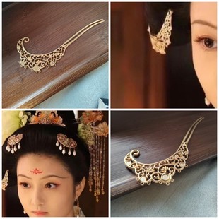 花琉璃轶闻嘉敏郡主同款头饰品发簪边夹流苏排簪蕾丝边饰唐风配饰