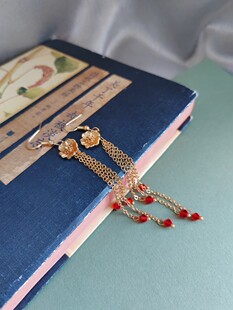 古相思曲陆鸢张雅钦同款耳环耳饰金色大婚长流苏耳坠配饰耳夹配饰